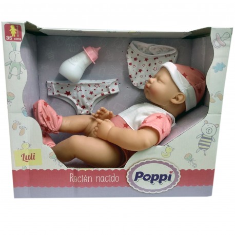 1706 Poppi Recien Nacido 35 Cm Cuerpo Duro 37X30X16 Cm