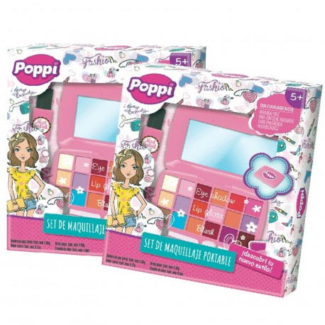 S22633 Poppi Set Maquillaje Sombras, Rubor Brillo Labial 18X23X3 Cm