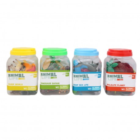 Ik0124 Animal Life Frasco X 22 Animales-Granja-Oceano-Dinosaurios