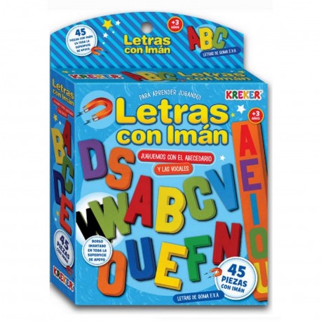 328 Caja X 45 Letras De Goma Eva Imantados