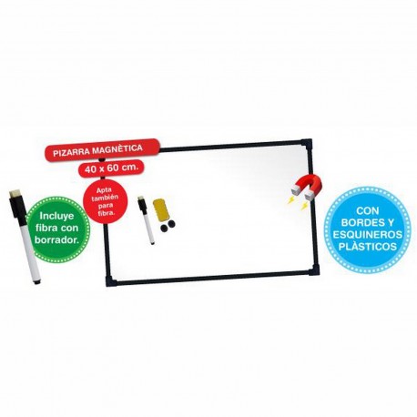 485 Pizarra Magnetica Para Fibra 40X60 Cm Incluye Fibra Borrador E Iman