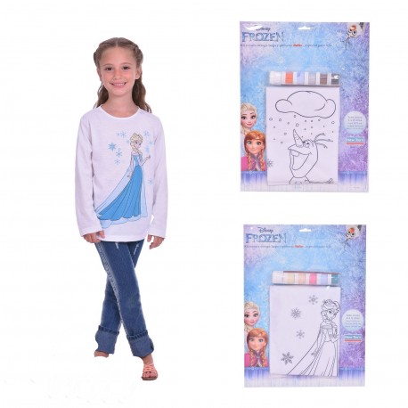 Cad 2154 Kit Remera Para Pintar Con Pintura "Frozen"