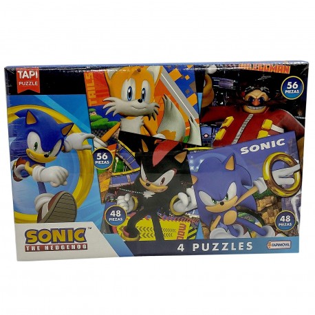 Snc01211 4 Puzzles 2X48 2X56 Piezas 16X20 Cm Sonic