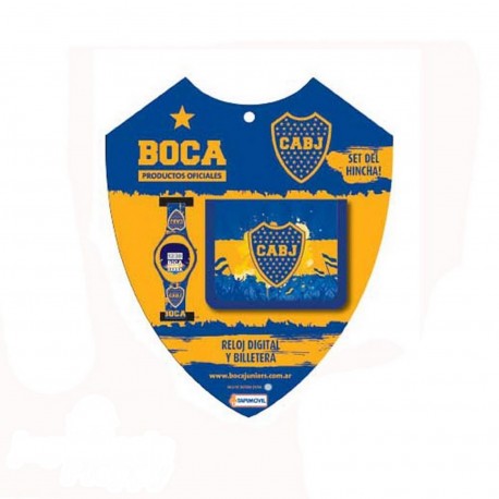 Fbj06616 Set Del Hincha: Reloj Y Billetera Boca Juniors