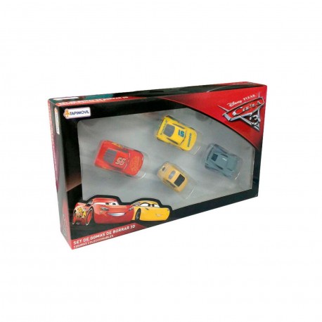 Dcr07825 Set De 4 Gomas 3D De Cars 3 De 7 Cm