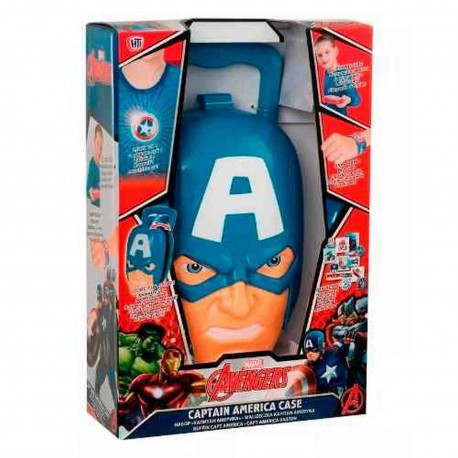 Dsu07598/2 Valija Maletin Plastico Con Forma Y Accesorios Con Forma De Iron Man - Capitan America Spiderman