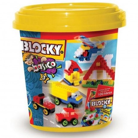 01-0611 Blocky Balde 3 200 Piezas Con Techos Plasticos