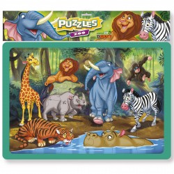 4 Puzzle Cuadro Zoo 24 Piezas