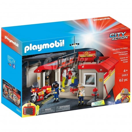 5663 Estación De Bomberos Portátil Playmobil