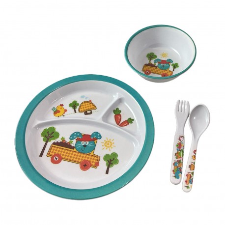 Ba-25389 Plato De Bebe Melamina X 4 Piezas