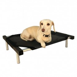 C75-1 Cama Catre Perros Mediana Negro 55 X 75 Cm Ploppy-Pets