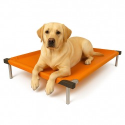 C90-7 Cama Catre Perros Grande Naranja 65 X 90 Cm Ploppy-Pets