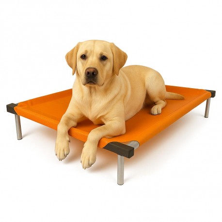C90-7 Cama Catre Perros Grande Naranja 65 X 90 Cm Ploppy-Pets