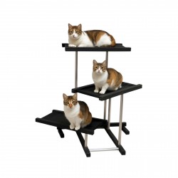 G90-1 Gimnasio Gato 3 Alturas 18/47/78 Cm Base 65X65 Cm Negro Ploppy-Pets