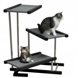 G90-2 Gimnasio Gato 3 Alturas 18/47/78 Cm Base 65X65 Cm Gris Ploppy-Pets