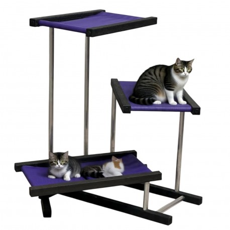 G90-3 Gimnasio Gato 3 Alturas 18/47/78 Cm Base 65X65 Cm Violeta Ploppy-Pets