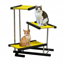 G90-6 Gimnasio Gato 3 Alturas 18/47/78 Cm Base 65X65 Cm Amarillo Ploppy-Pets