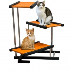 G90-7 Gimnasio Gato 3 Alturas 18/47/78 Cm Base 65X65 Cm Naranja Ploppy-Pets