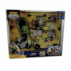 Bl7504 Gomon + Jeep + Helicoptero Con Moto Y Muñecos