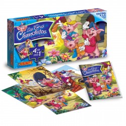 45 Caja Tres Chanchitos Puzzle Con Cuento