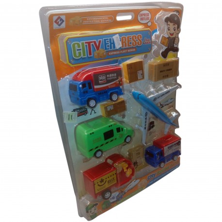 Ab-10177 Juego De Autos X 9 Piezas Blsiter