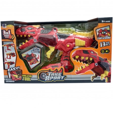 56100 J8066 Dinosaur Robot Transformer Pistola Pila Luz Sonid0