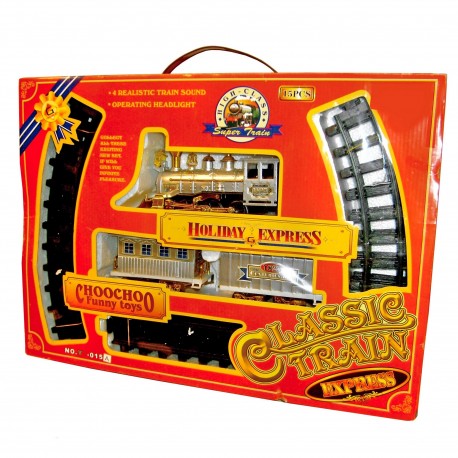 Pista Infantil Tren Antiguo 195598 Con Vias 15 Piezas 138 Cm En Caja Visora