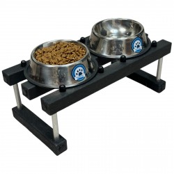 212 Comedero Gatos -Perros Chico Metal Altura 21 Cm