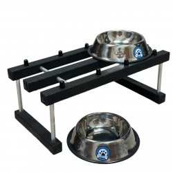 213 Comedero Perros Mediano Metal Altura 24 Cm