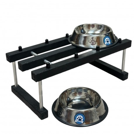 213 Comedero Perros Mediano Metal Altura 24 Cm