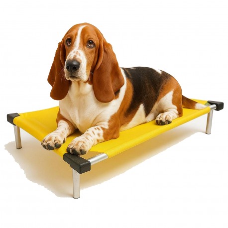 C90-6 Cama Catre Perros Grande Amarillo 65 X 90 Cm Ploppy-Pets
