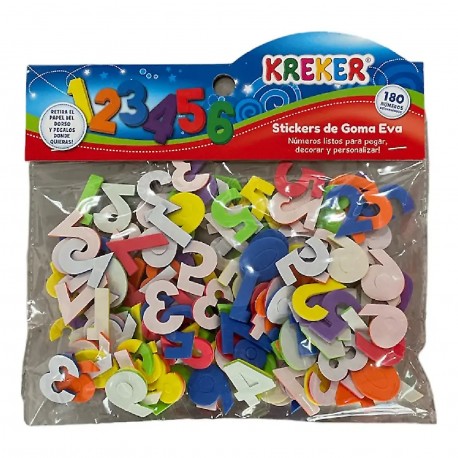 1352 180 Numeros De Goma Eva Con Papel Autoadhesivo