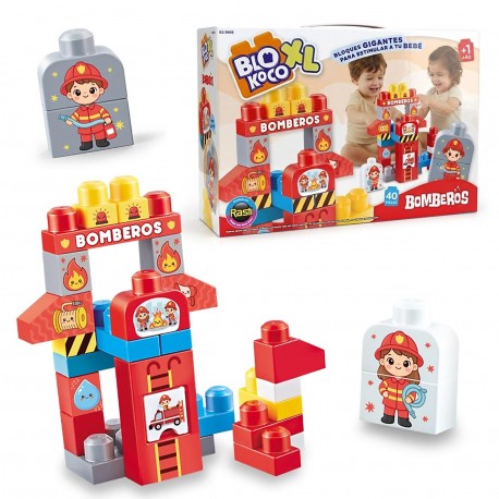 02 -3905 Blokoco Xl Bomberos 40 Piezas